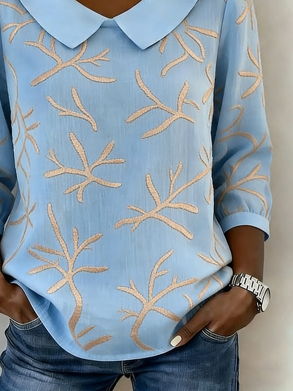 Vintage Cotton And Linen Shawl Collar Shirt