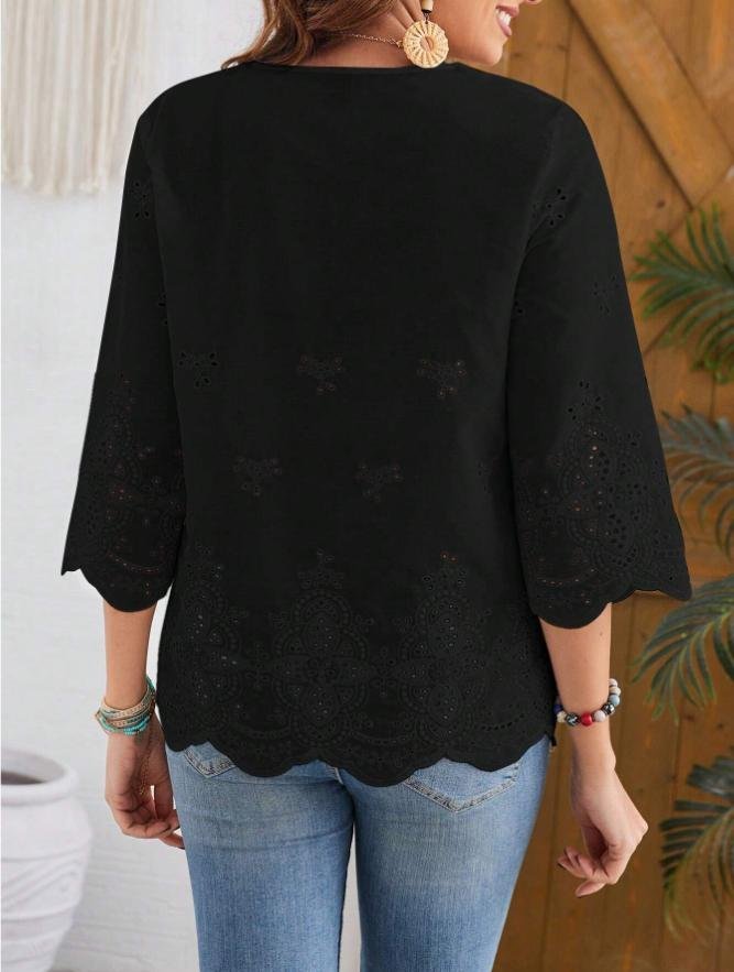 Others Plain Loose Elegant Shirt