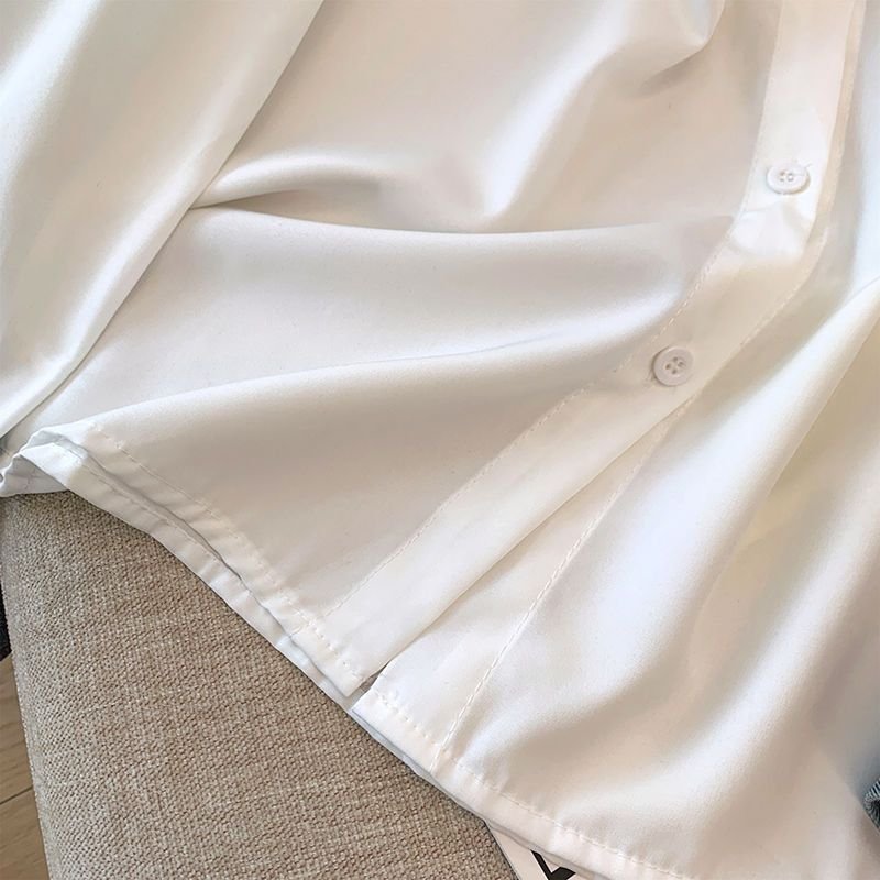 Casual Plain Shawl Collar Shirt