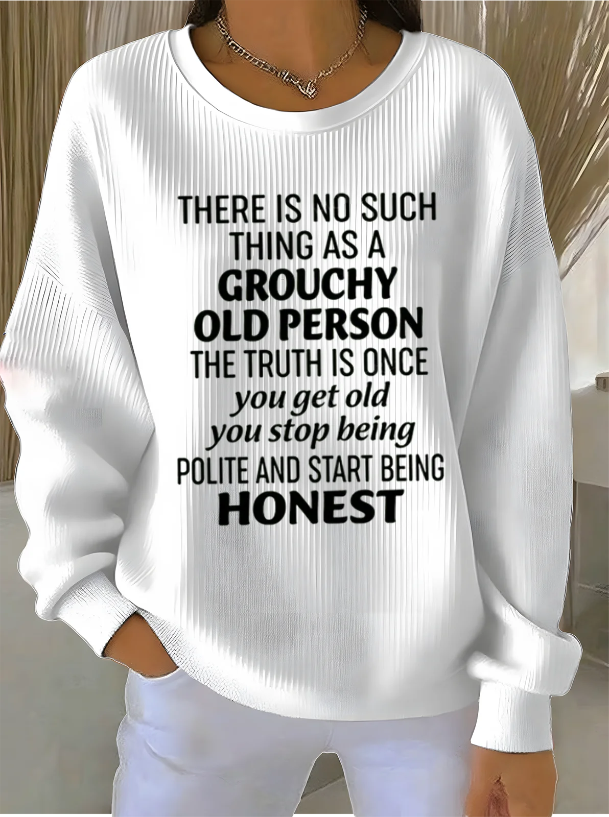 Loose Simple Letter Pattern Crew Neck Sweatshirt