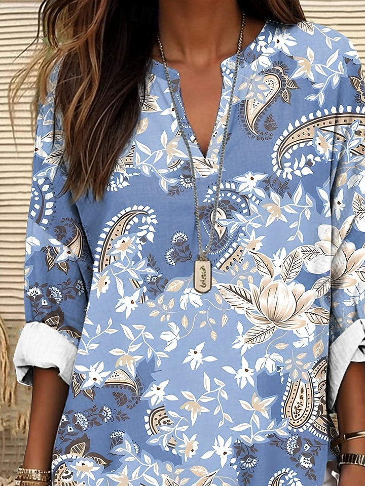 Paisley Others Cotton-Blend Elegant Shirt
