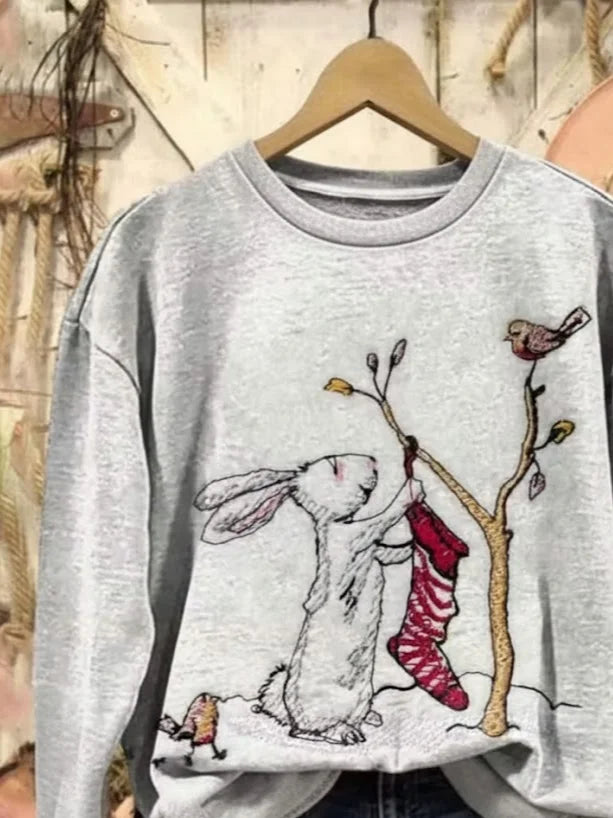 Loose Casual Printing Crew Neck Sweatshirt