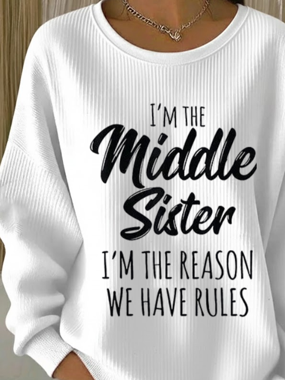 Text Letters Printing Casual Sweatshirt
