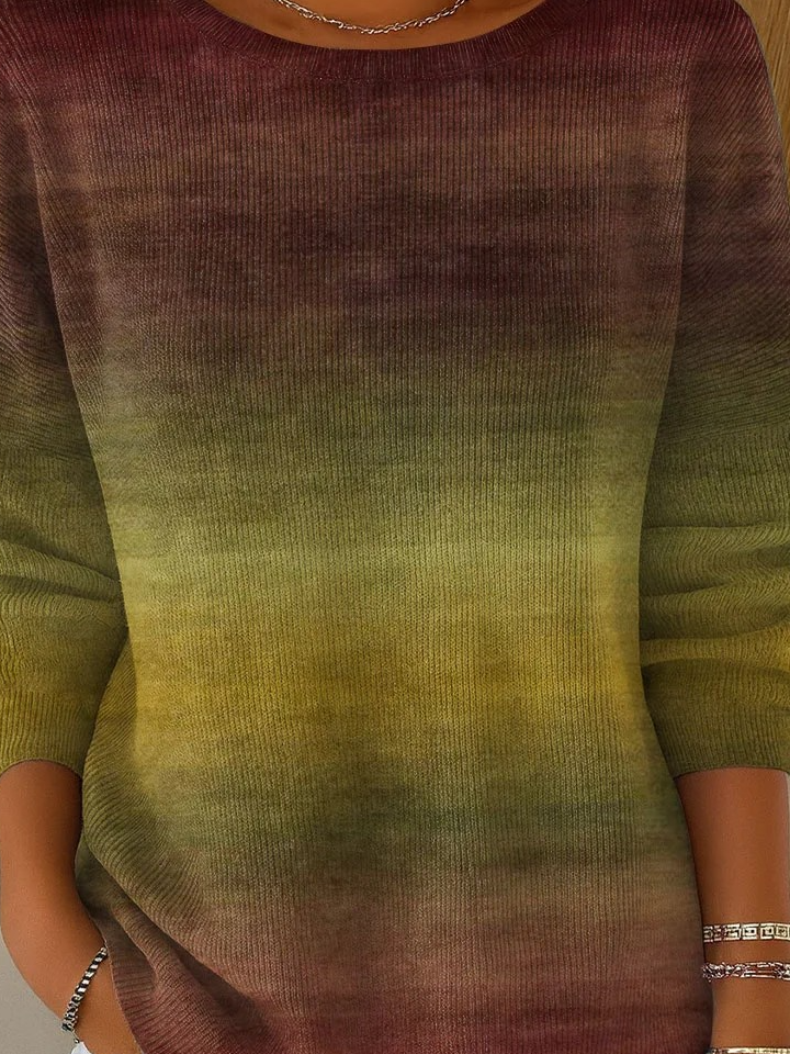 Loose Imitation Cashmere Crew Neck Vintage Sweater
