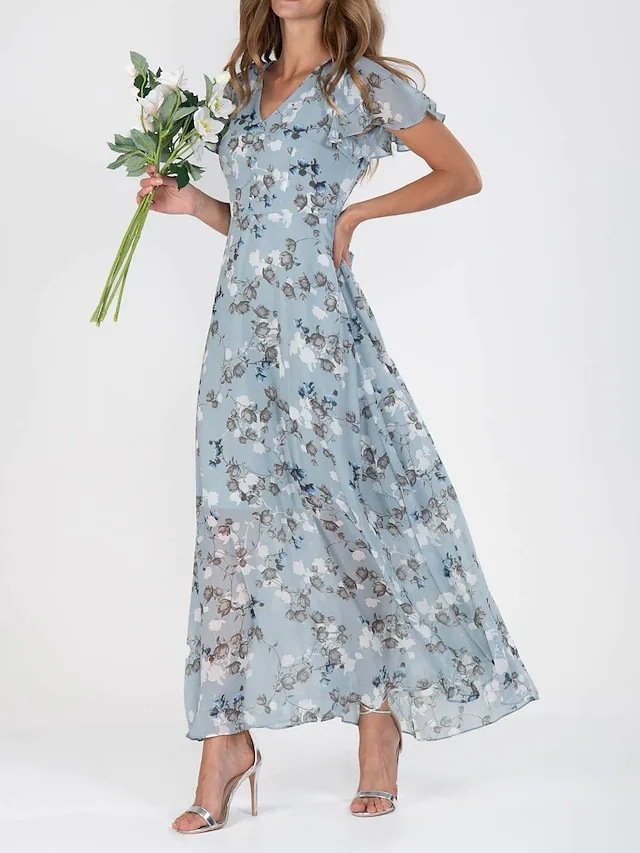 Elegant Floral Regular Fit Others Dress With No