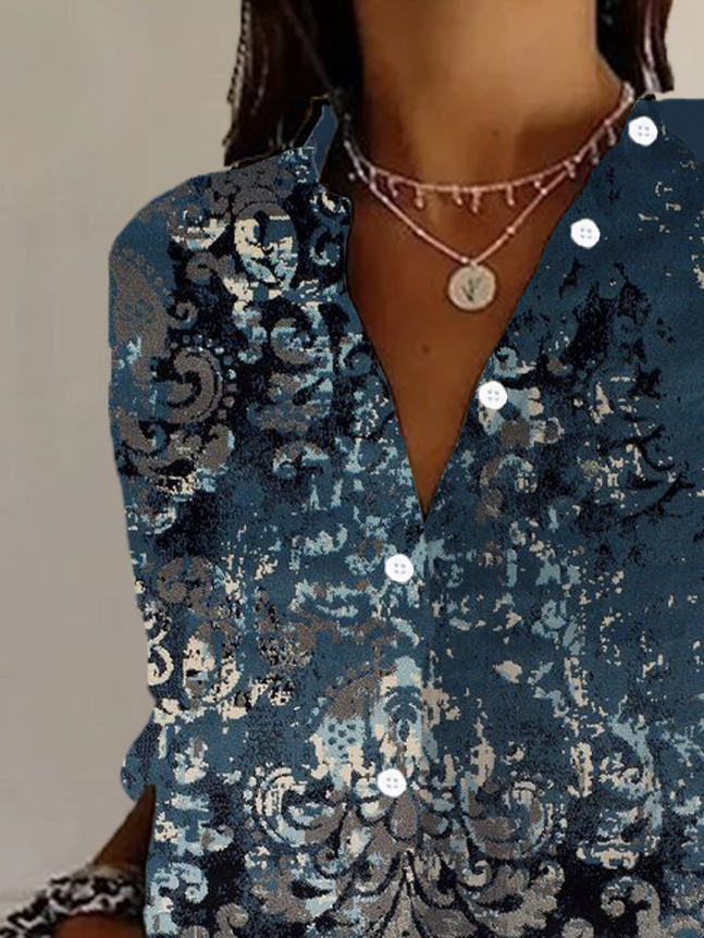 Ethnic Print Long Sleeve Shirt