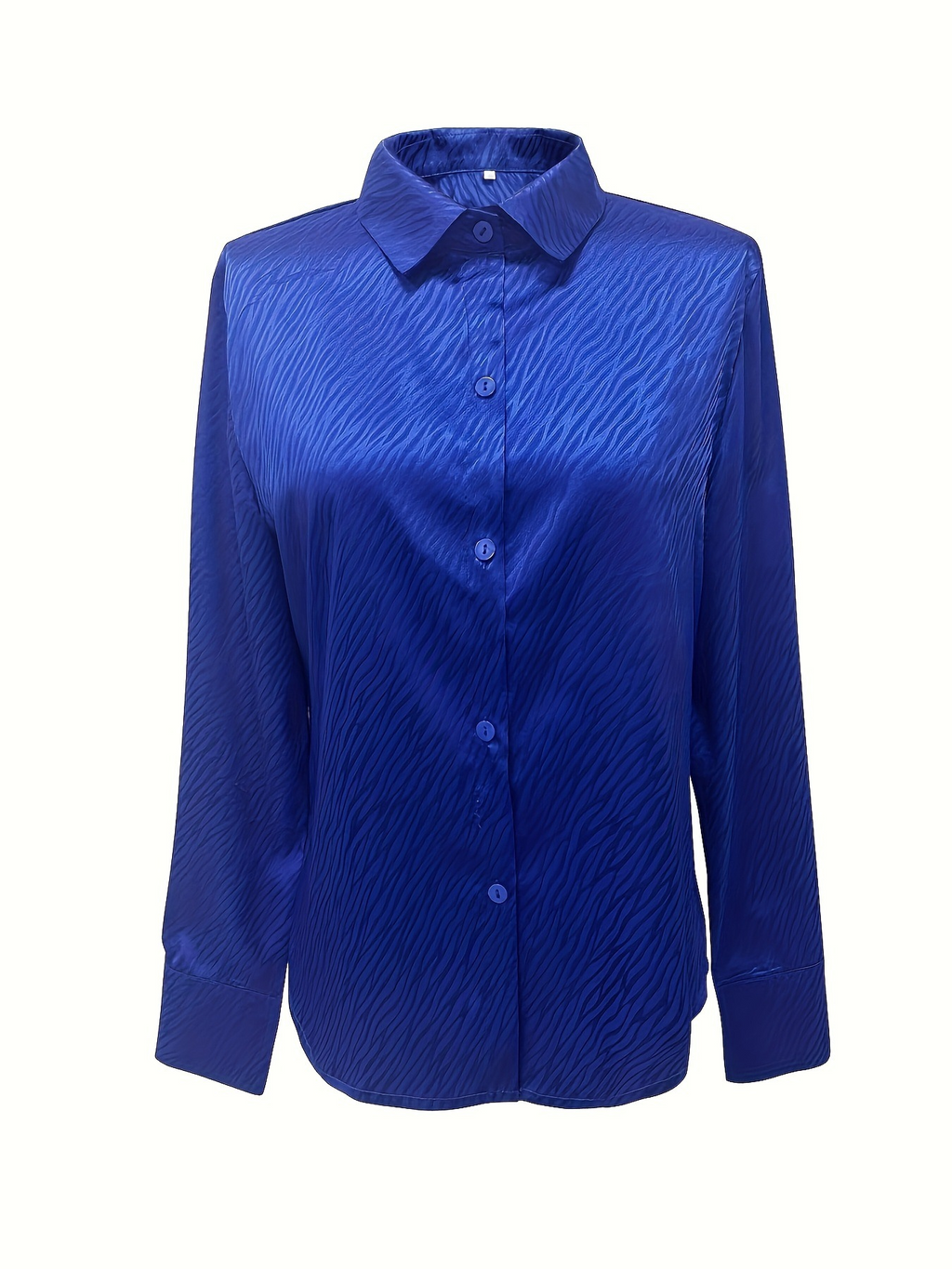 Women's Elegant Satin Long Sleeve Shawl Collar Zebra Shirt