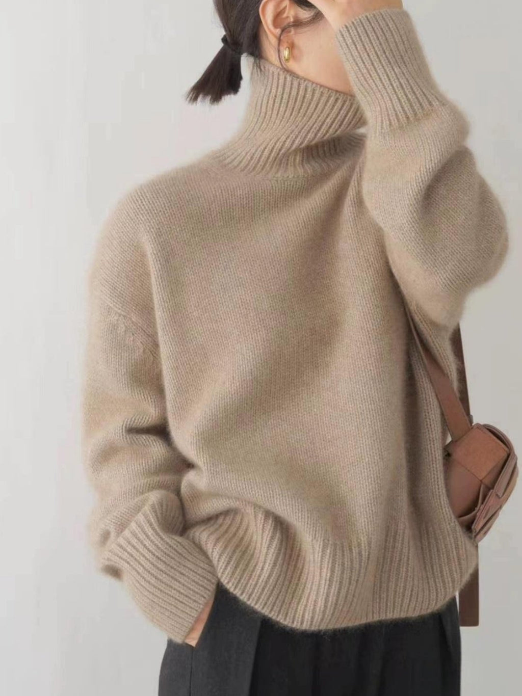 Loose Acrylic Plain Simple Sweater