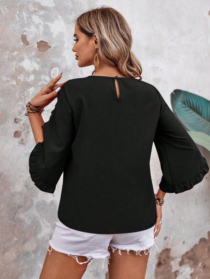 Crew Neck Casual Loose Plain T-Shirt