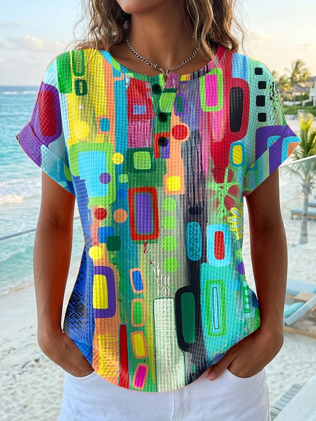 Geometric Loose Others Casual T-Shirt