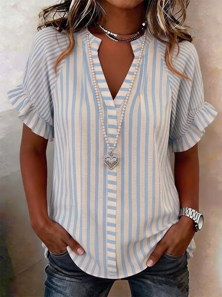 Linen Blend Loose Others Vintage Shirt