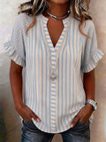 Linen Blend Loose Others Vintage Shirt