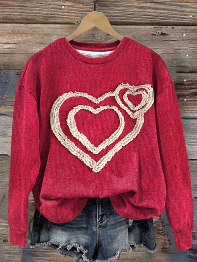 Heart/Cordate Vintage Crew Neck Sweatshirt
