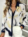 Geometric Loose Casual Shirt Collar Shirt