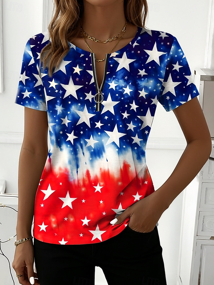 Gradient Pattern Casual T-Shirt