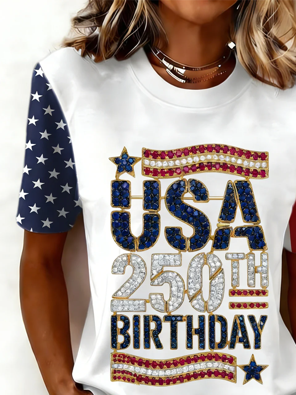 250th anniversary Crew Neck Usa/Us/American Regular Fit Casual T-Shirt