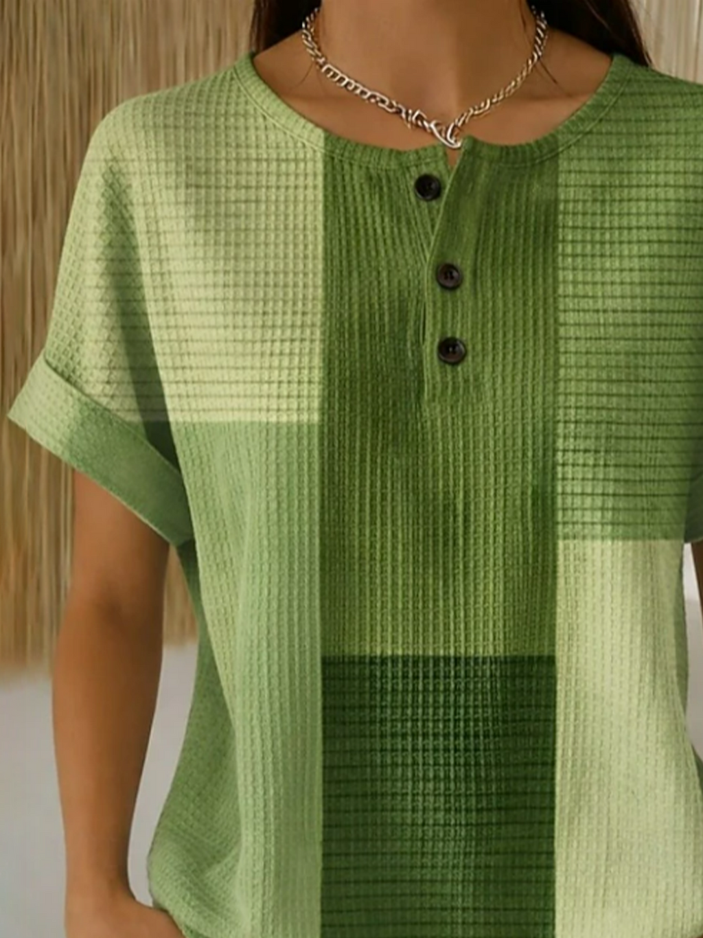 Women's Short Sleeve T-shirt Summer Green Abstract Printing Crew Neck Daily Going Out Vintage Top