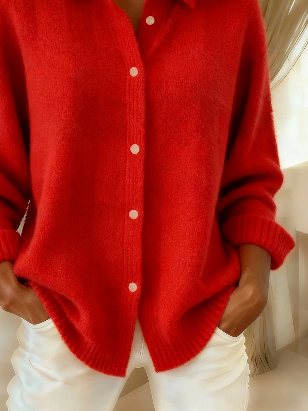 Women's Retro Print Casual Collar Button Cardigan