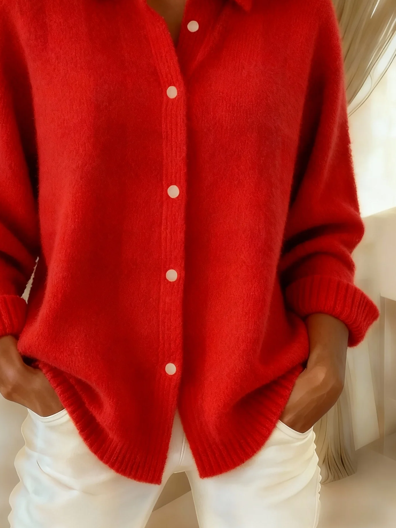 Women's Retro Print Casual Collar Button Cardigan