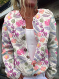 Casual Floral Loose Cardigan