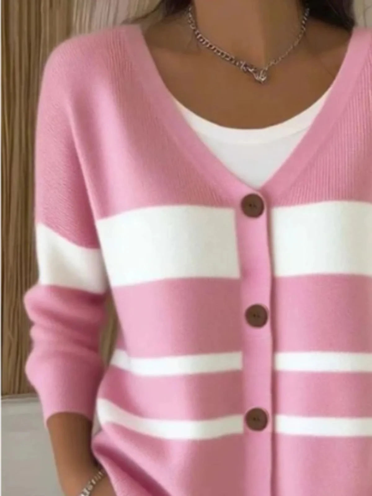Casual Colorblock Regular Fit Cardigan