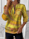 Loose Geometric Vintage Crew Neck Sweater