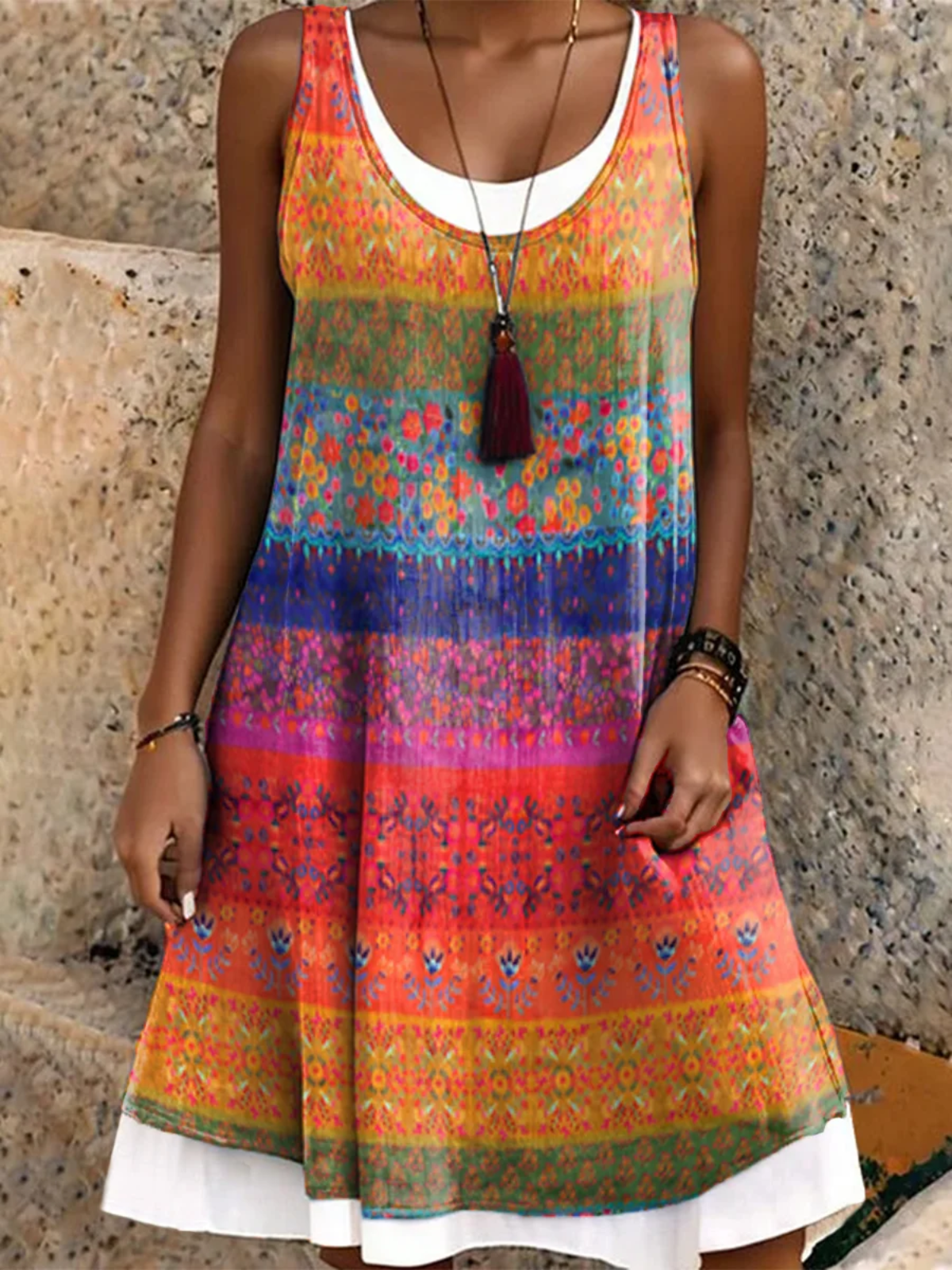 Cotton Regular Fit Ethnic Casual Dress With No