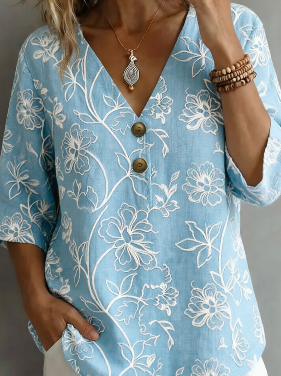 Loose Linen Blend Elegant Shirt