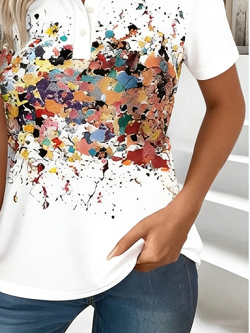 Regular Fit Gradient Pattern Casual T-Shirt