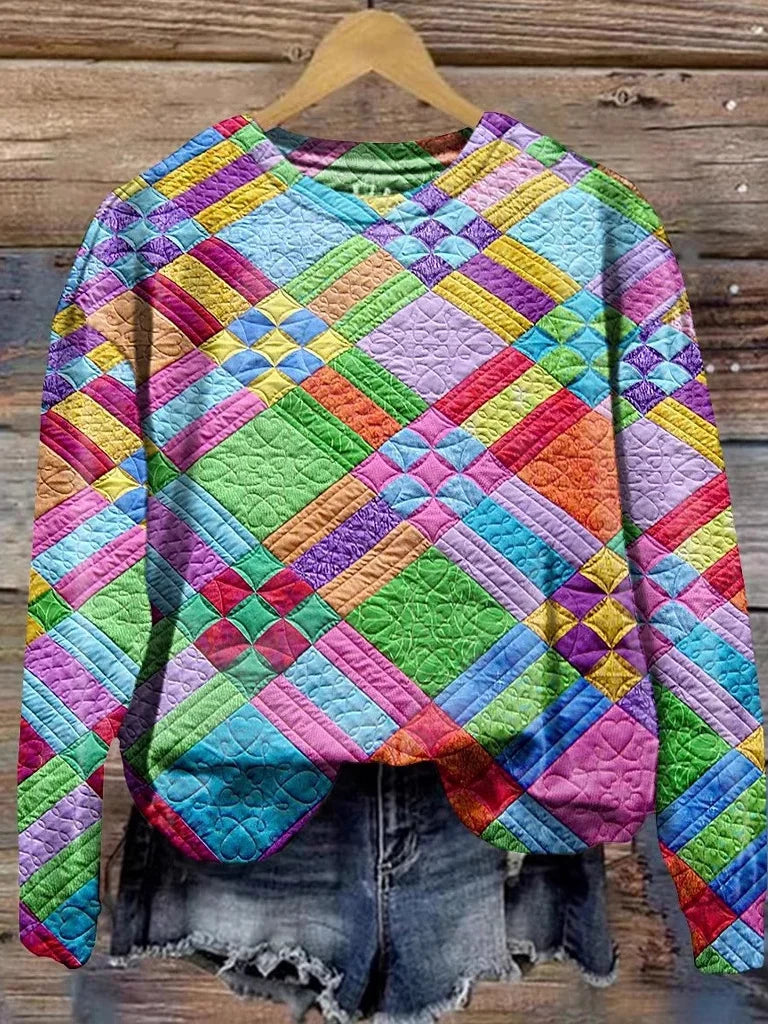 Women Geometric Casual Spring/Fall Polyester Daily Loose Sweatshirts