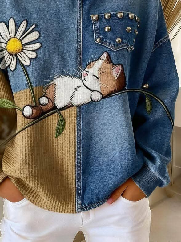 Loose Vintage Crew Neck Sweatshirt