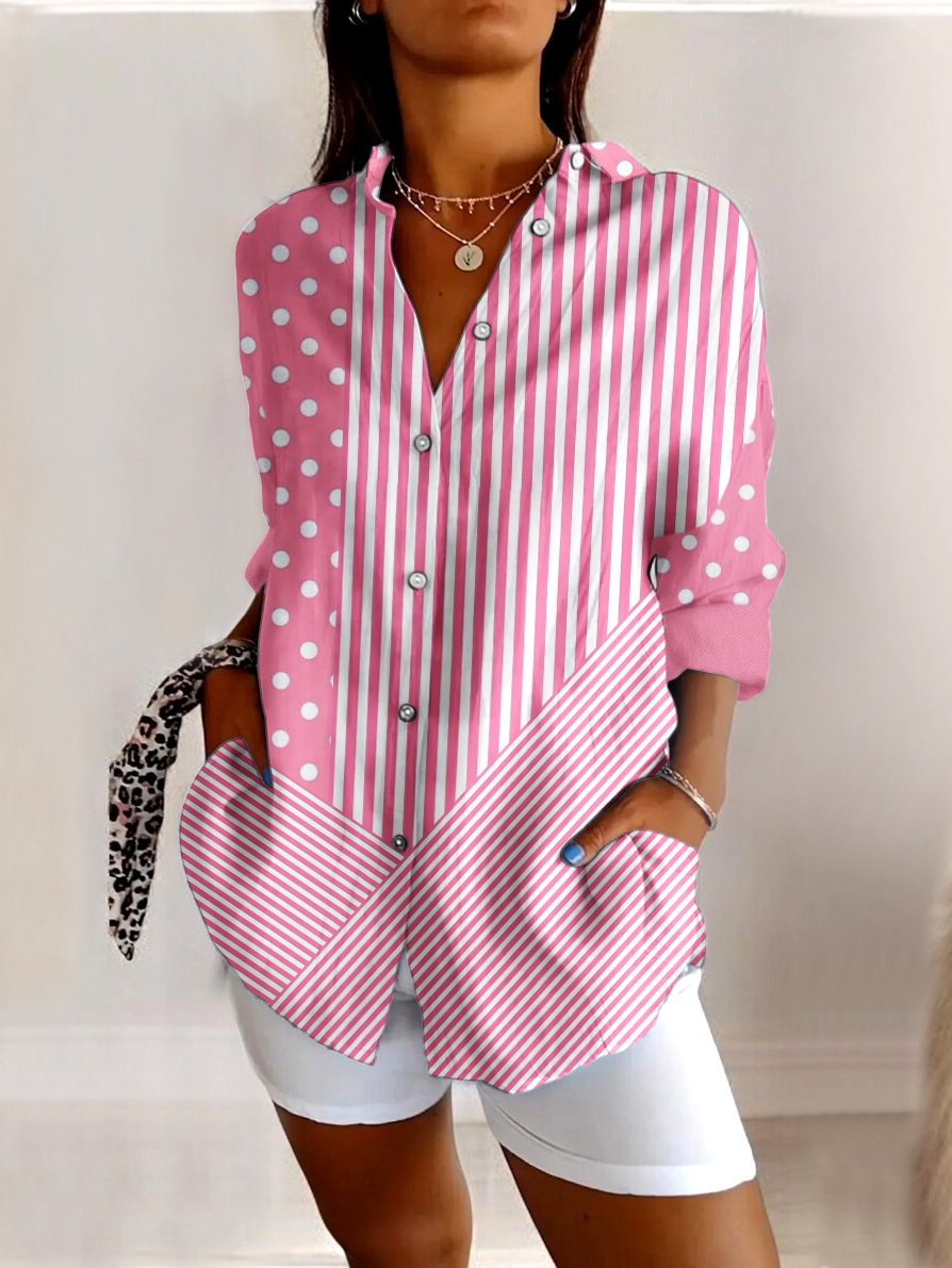 Cotton Casual Geometric Shirt