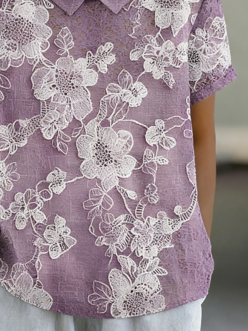 Shawl Collar Linen Blend Elegant Loose Shirt