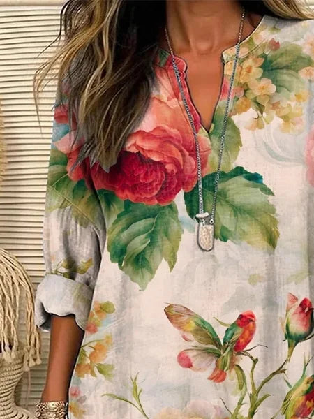 Vintage Loose Cotton-Blend Others Shirt