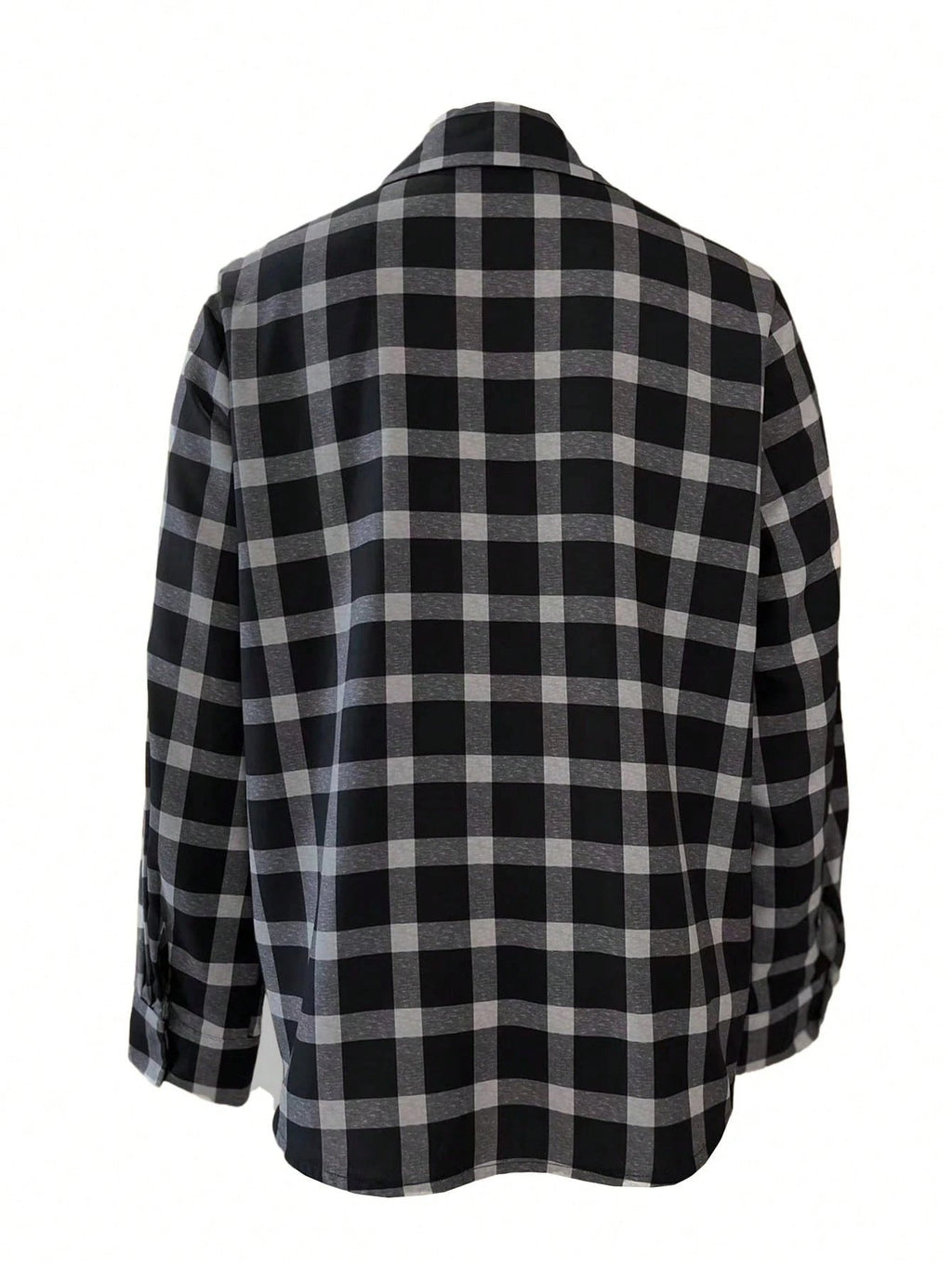 Elegant Plaid Loose Shawl Collar Shirt