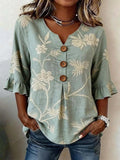 Vintage Cotton And Linen Others Loose Shirt