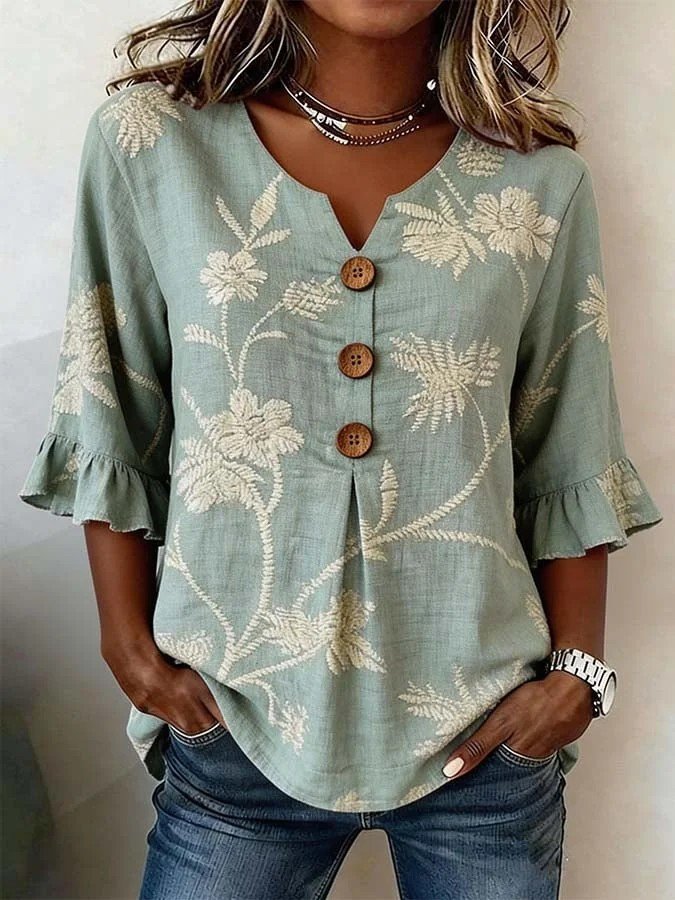 Vintage Cotton And Linen Others Loose Shirt