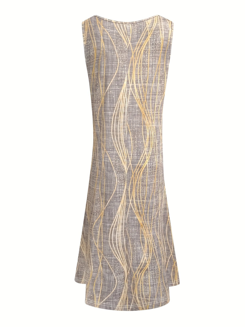 Loose Vintage Crew Neck Dress With No