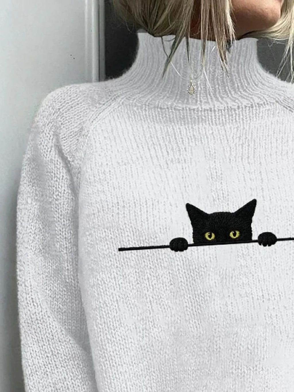 Cat Simple Turtleneck Regular Fit Sweater
