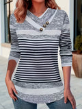 Striped Cotton Casual Others T-Shirt