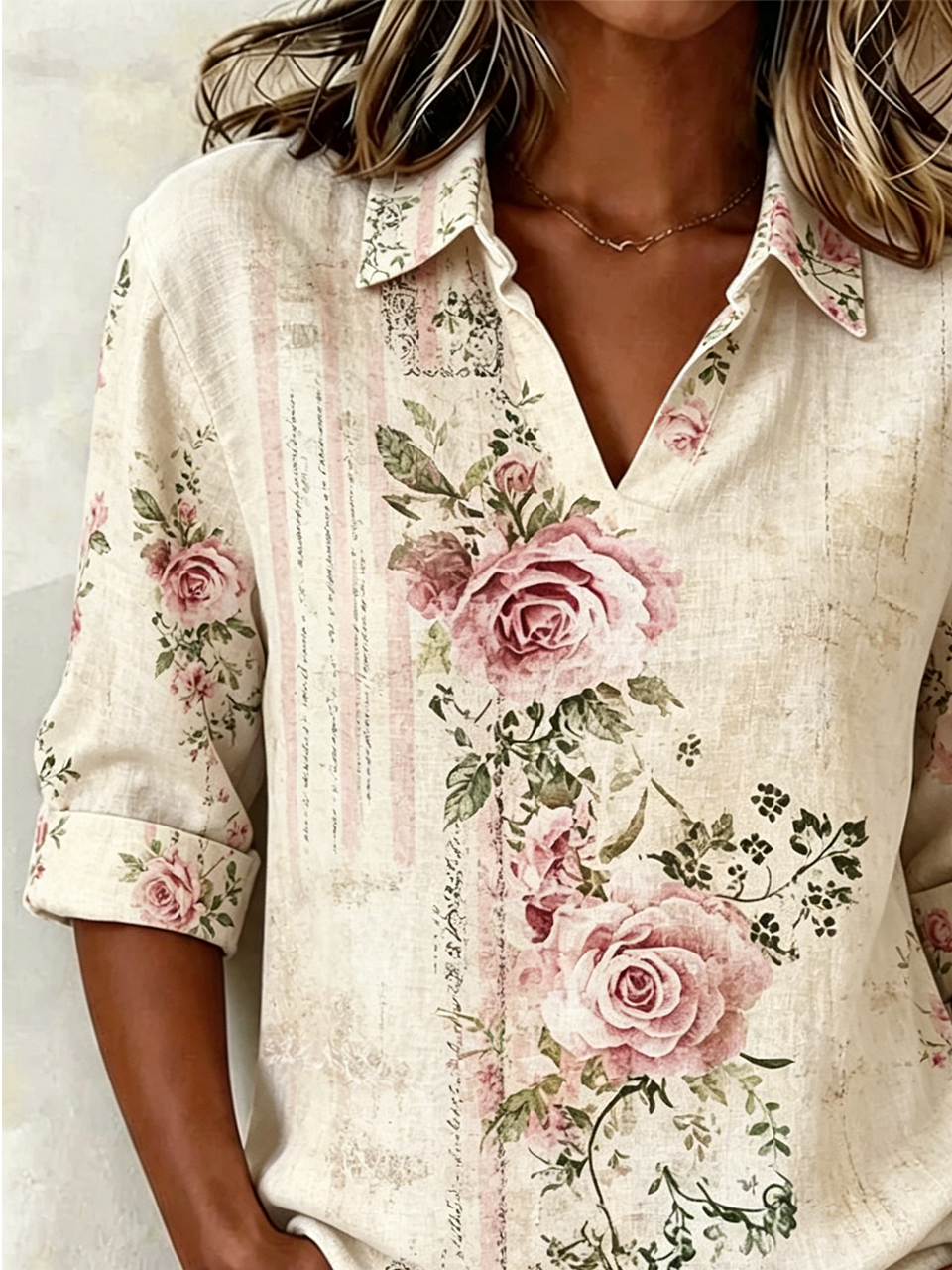 Shawl Collar Loose Floral Vintage Shirt