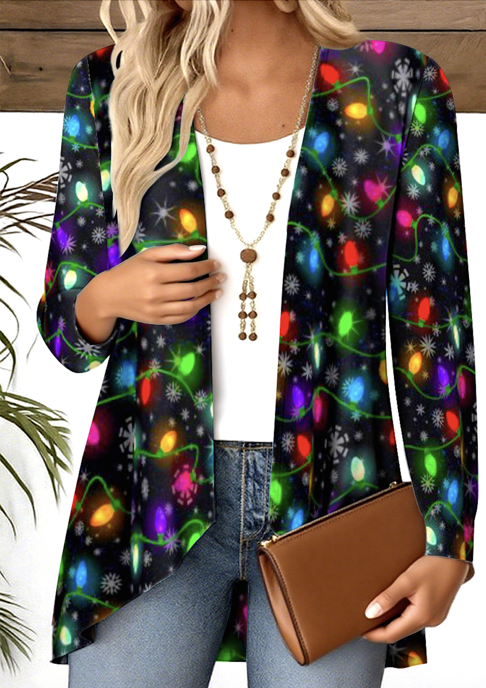 Casual V Neck Regular Fit Christmas Blouse