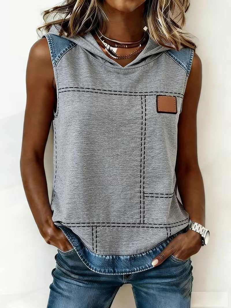 Vintage Hoodie Loose Tank Top