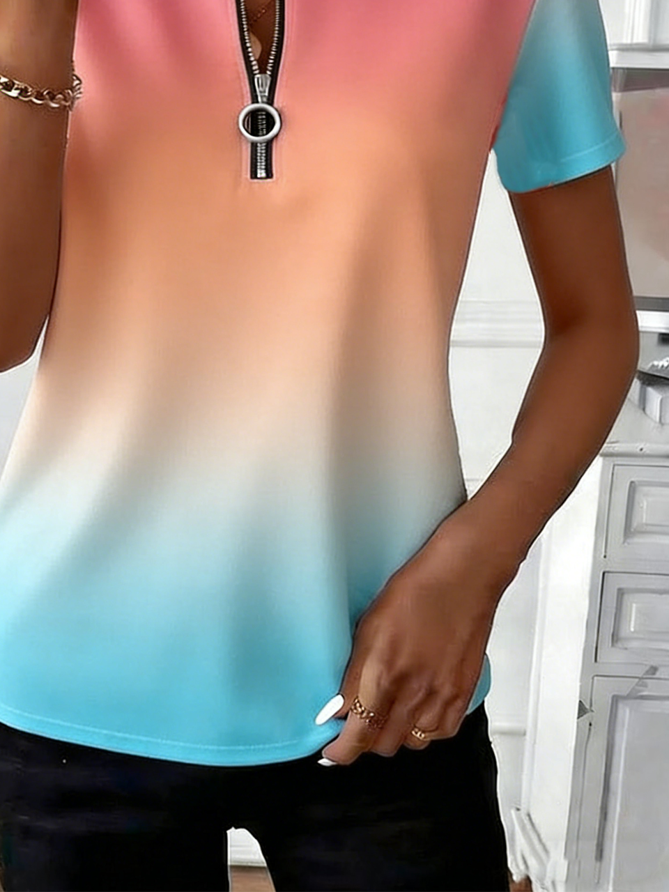 Others Gradient Pattern Elegant T-Shirt