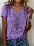 V Neck Regular Fit Elegant T-Shirt