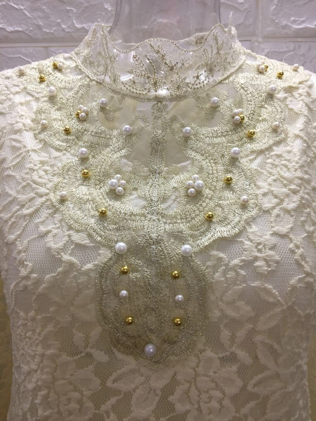 Women's Long Sleeve T-shirt Spring/Fall Apricot Floral Split Joint Cotton Stand Collar Daily Going Out Vintage Top