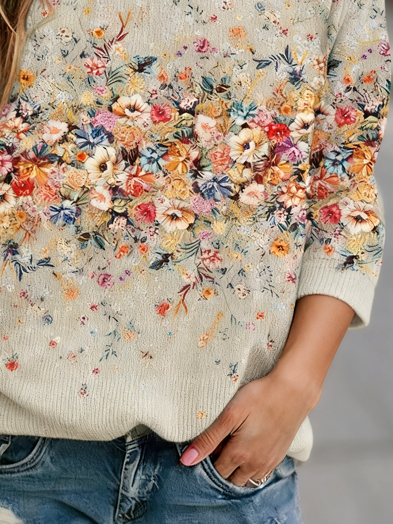 Shawl Collar Knitted Casual Sweater