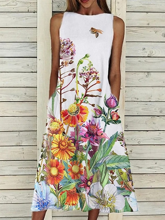 Crew Neck Casual Regular Fit Dress With No Belt