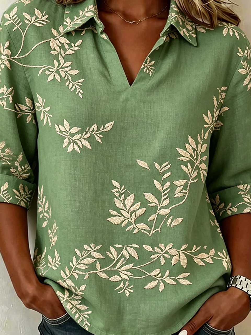 Vintage Shawl Collar Loose Shirt