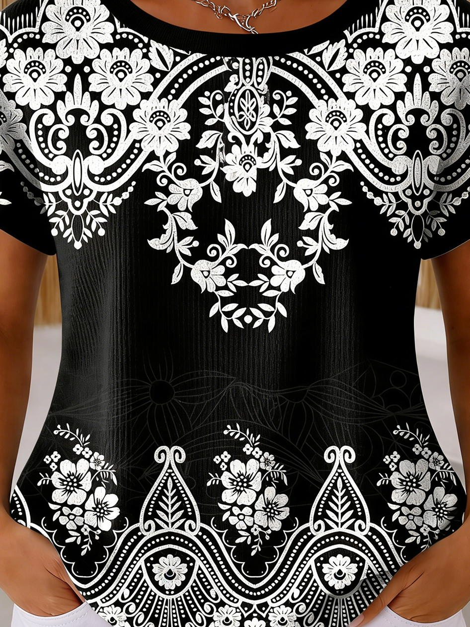 Others Vintage Loose Geometric T-Shirt